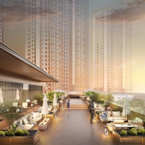 现代餐厅露台3D模型下载